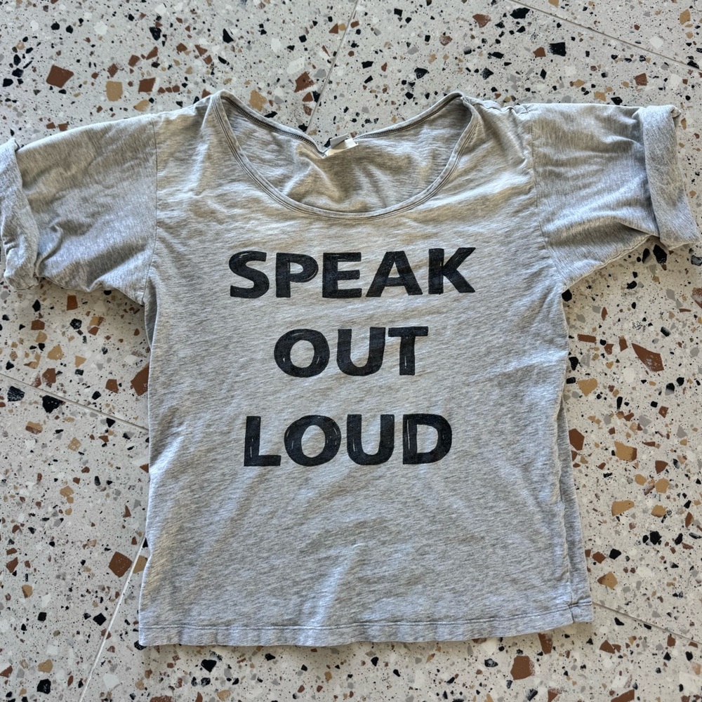 Vintage Replay Tee with Bold Black Print
